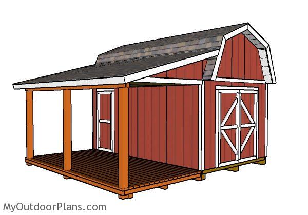 Barn Shed with Porch Plans MyOutdoorPlans Free 