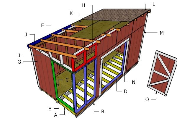 8x16 Lean to Shed Roof Plans | MyOutdoorPlans | Free 