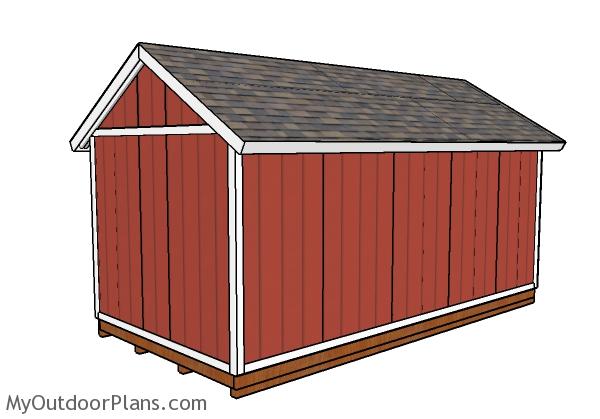 12x20 Shed Plans - Back view
