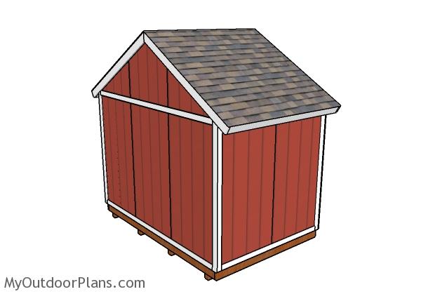 12x8 Shed Plans - Back view