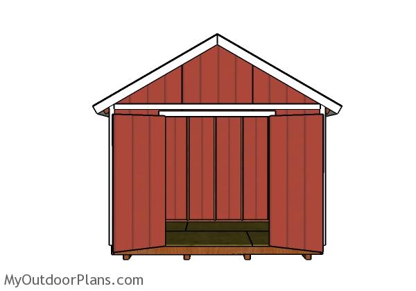 12x8 Shed Plans - Front view doors
