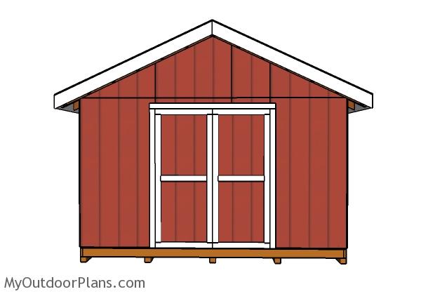 14x16 Shed Plans - Front view