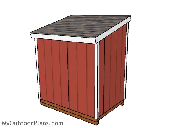 5x7 Shed Plans - Back view