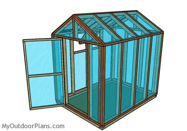 6x8 Gable Wood Greenhouse Plans