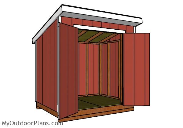6x8 Lean to shed plans - Front view