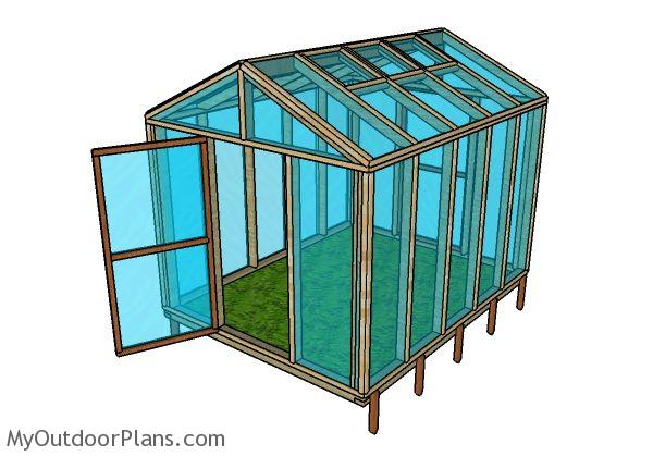 8x10 Wood Greenhouse Plans | MyOutdoorPlans | Free 