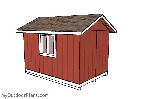 8x12 Shed Plans - Back view