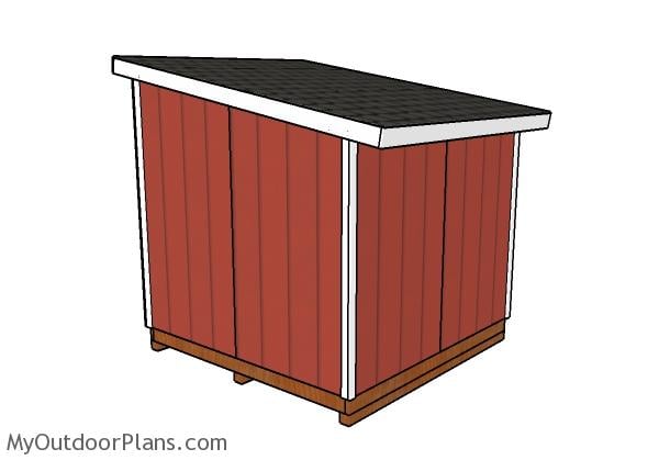 8x8 Lean to shed plans - Back view