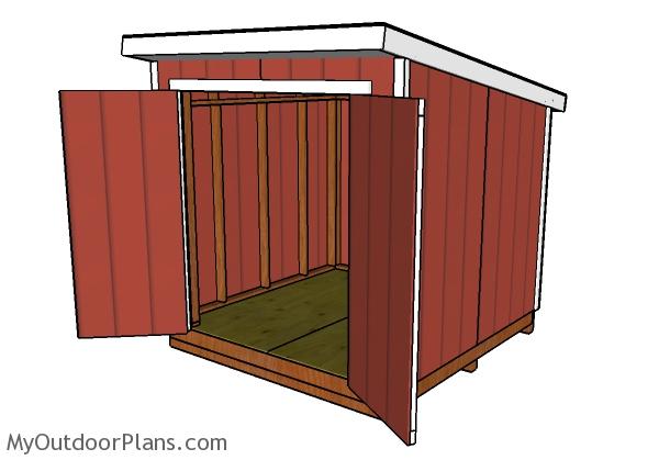 8x8 Lean to shed plans - Front