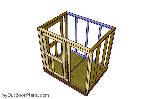 Assembling the frame of the 6x8 shack