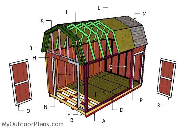 10x16 Barn Shed Roof Plans MyOutdoorPlans Free 