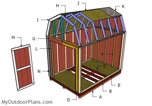 8x12 Gambrel Shed Roof Plans | MyOutdoorPlans | Free ...