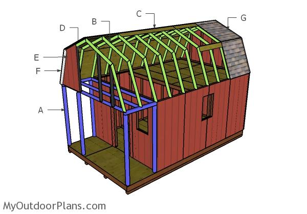 Gambrel Small Cabin Roof Plans Myoutdoorplans Free Woodworking