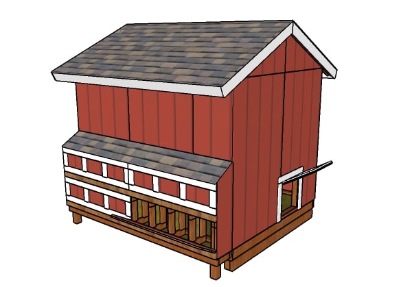 Large chicken coop plans - Back view