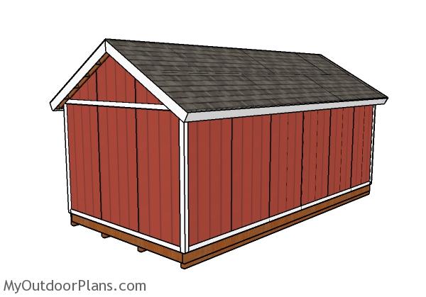 12x24 Shed Plans - Back view