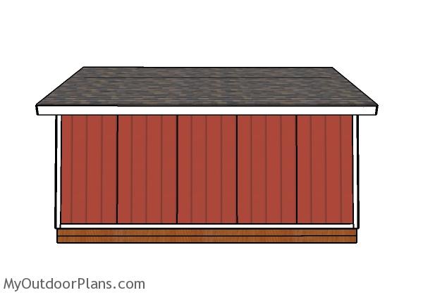 20x20 Shed Plans - Side view