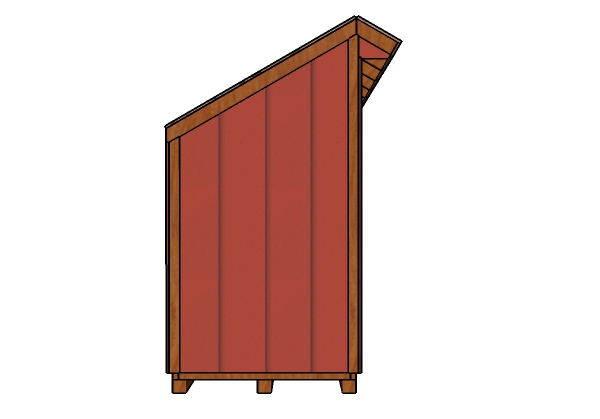4x8 Firewood Shed Plans - Side