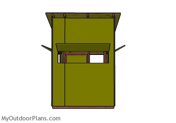 5x5 Deer Blind Plans - Front view