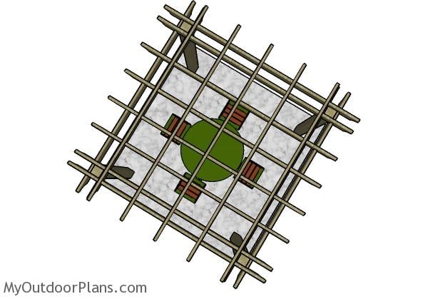 8x8 Pergola Plans - Top view