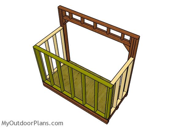 Assembling the wood shed frame