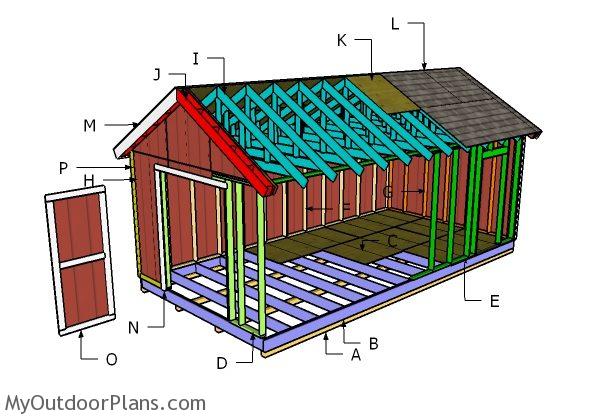 12x24 Gable Shed Roof Plans MyOutdoorPlans Free 