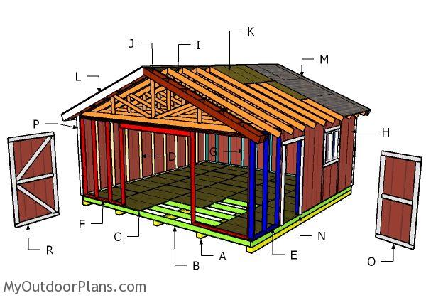 20x20 Gable Shed Roof Plans | MyOutdoorPlans | Free ...