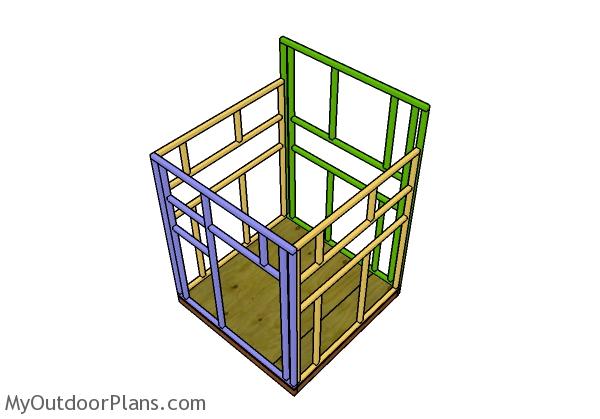 Building the frame of the shooting house