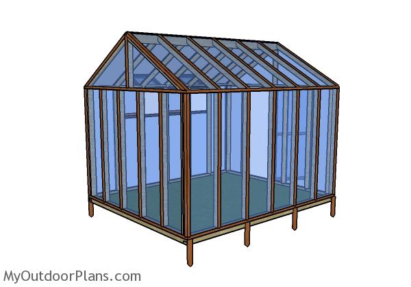 10x12 Greenhouse Plans - Back view