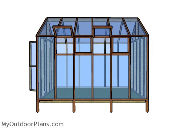 10x12 Greenhouse Plans - Side view
