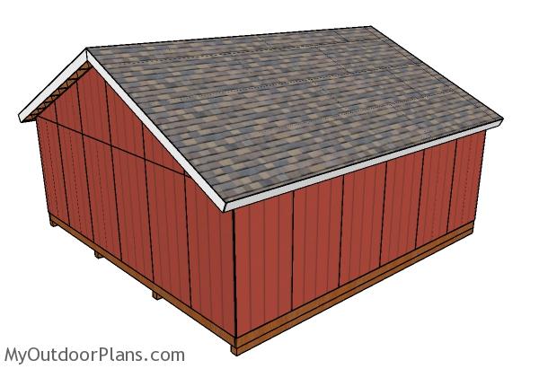 24x24 shed plans - Back view