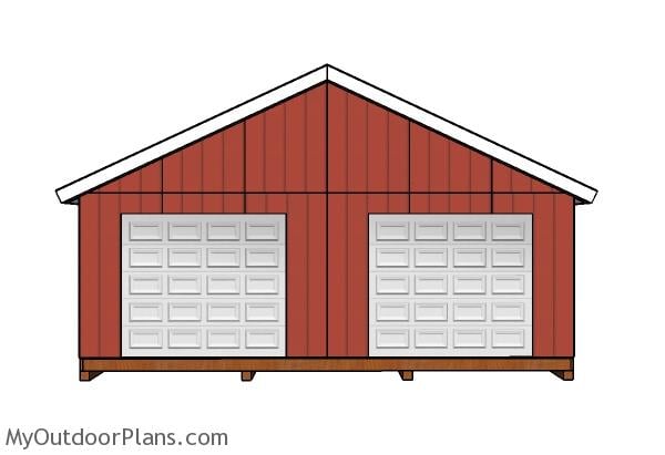 24x24 shed plans - Front view