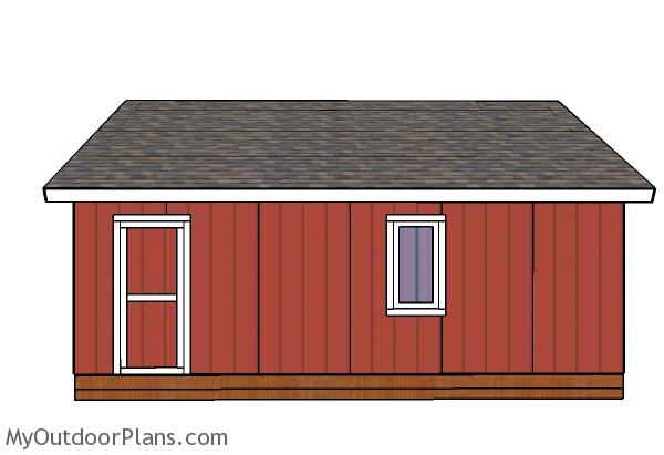 24x24 shed plans - Side view