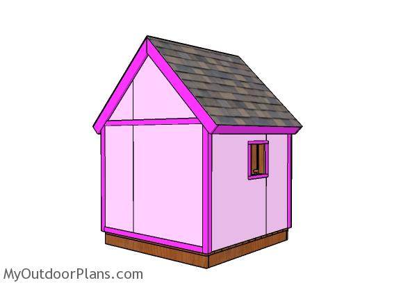 6x6 Simple Playhouse Plans - Back view 1