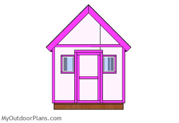 6x6 Simple Playhouse Plans - Front view