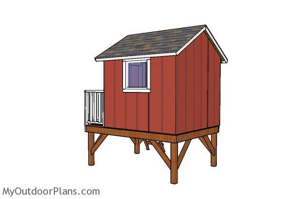Backyard playhouse plans - Back view