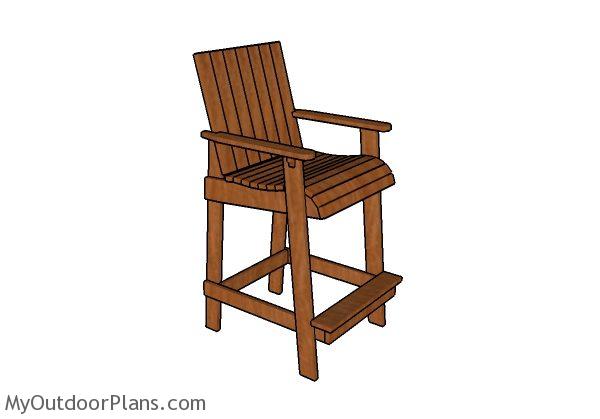 Bar Height Adirondack Chair Plans | MyOutdoorPlans | Free ...