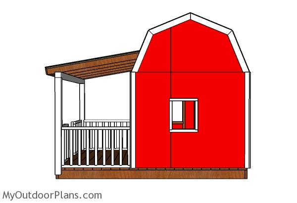 Barn Playhouse Plans - side view