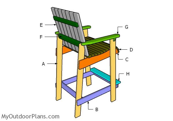Building A Bar Height Adirondack Chair 