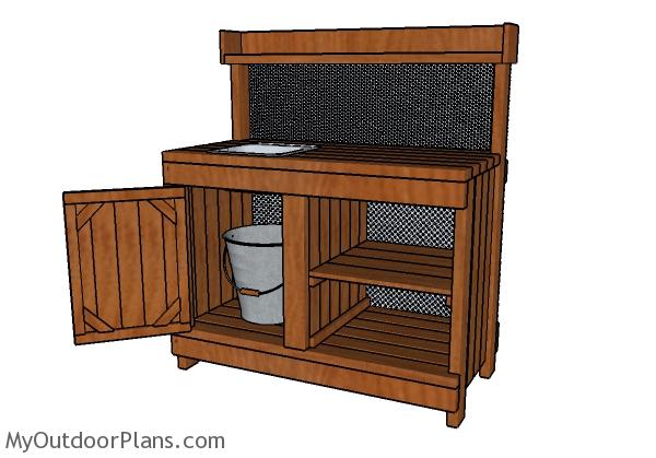 How to build a potting bench with sink