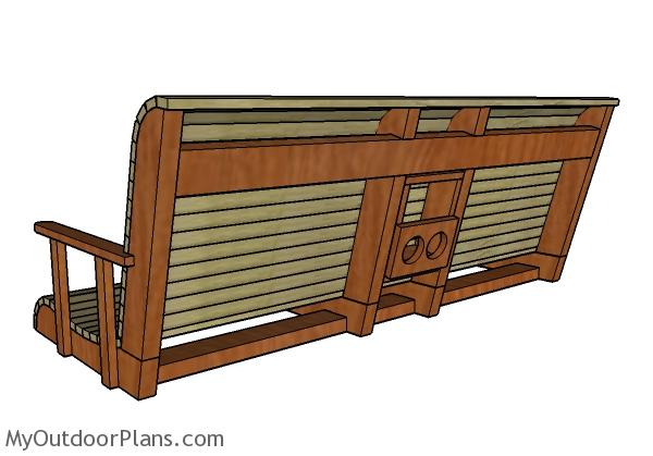 Porch swing plans - Back view