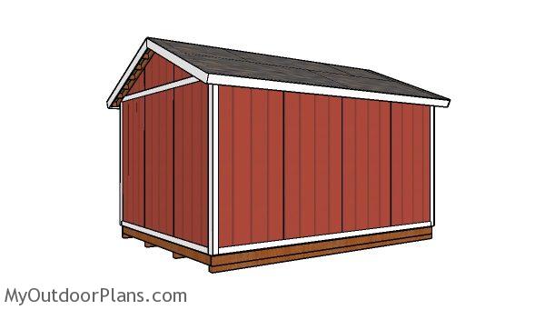 12x16 Storage Shed Plans - Back view