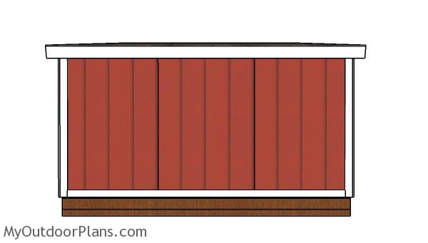 10x12 Lean to shed Plans - Back view