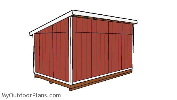 10x16 Lean to shed Plans - back view