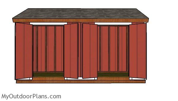 4x16 shed plans - front view