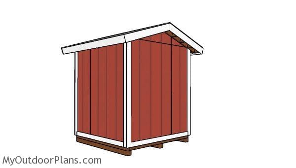 6x6 Shed Plans - Back view