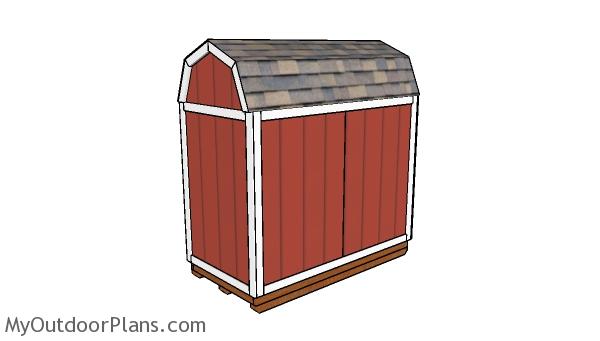 4x8 Barn Shed Plans - Back view