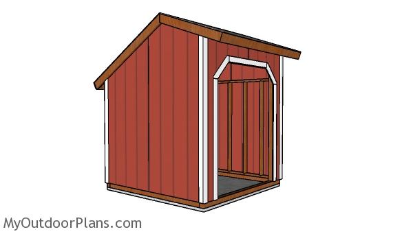 8x8 Loafing shed plans - side view