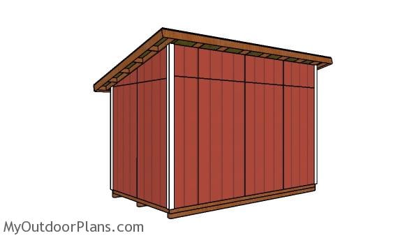 8x14 Lean to Shed Plans - back view