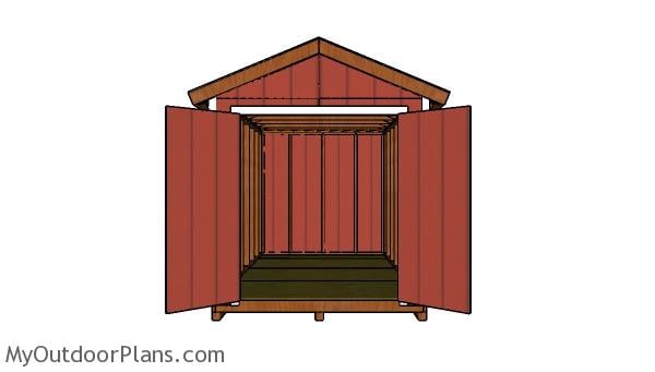 8x14 Shed Plans - Front view