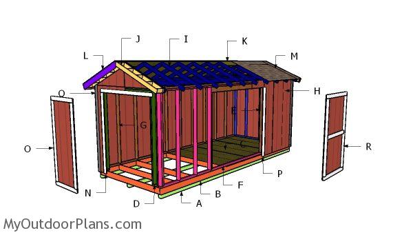 8x20 Gable Shed Roof Plans | MyOutdoorPlans | Free 